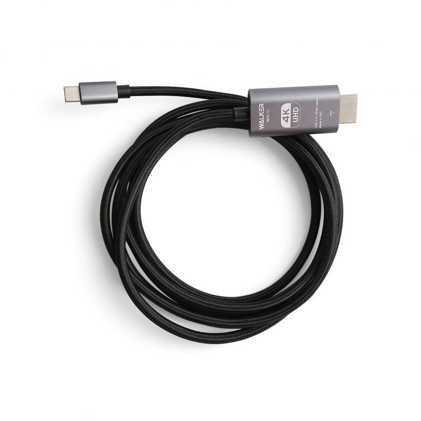 Кабель WALKER WHD-57 HDMI to Type-C 2м grey