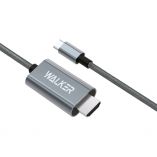 Кабель WALKER WHD-57 HDMI to Type-C 2м grey - купити за 420.00 грн у Києві, Україні