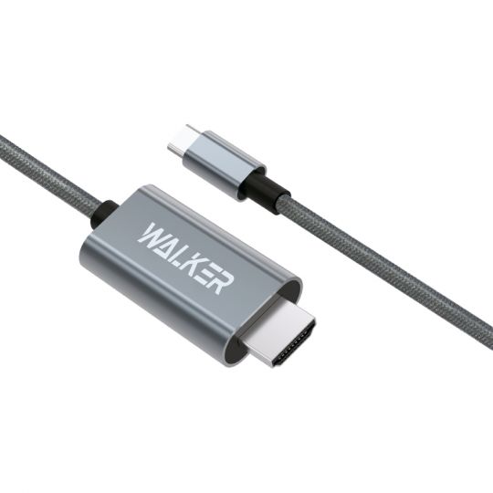 Кабель WALKER WHD-57 HDMI to Type-C 2м grey