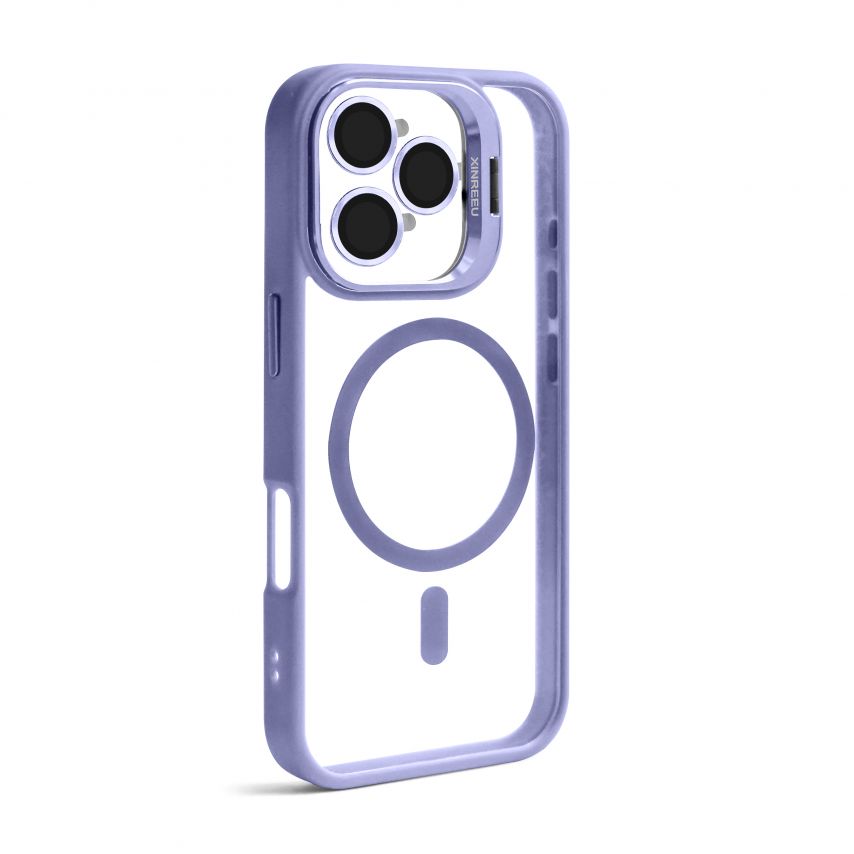 Чохол з функцією MagSafe для Apple iPhone 15 Pro з підставкою та захистом для камер lilac