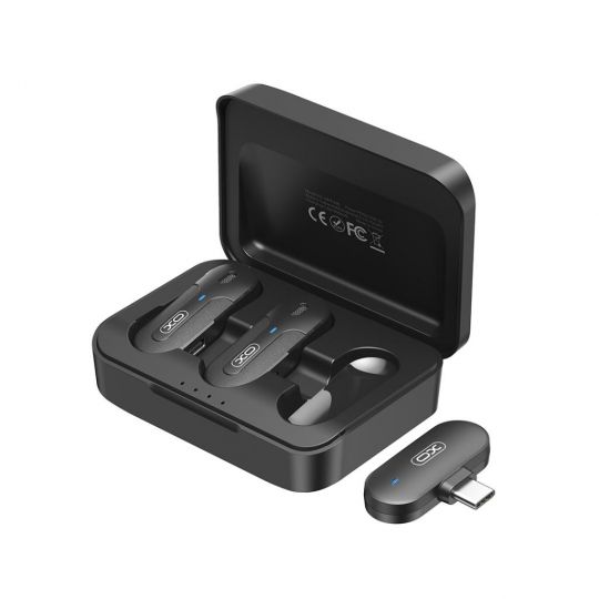 Микрофон петличный 2в1 XO MKF09A с разъёмом Type-C black