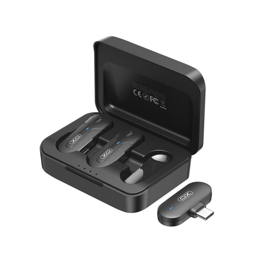 Микрофон петличный 2в1 XO MKF09A с разъёмом Type-C black