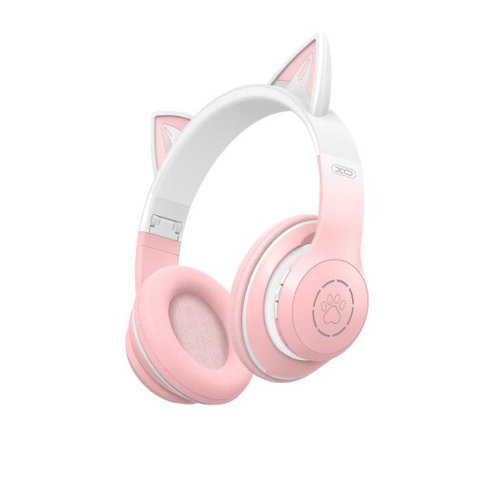 Детские наушники Bluetooth XO BE38 с ушками pink