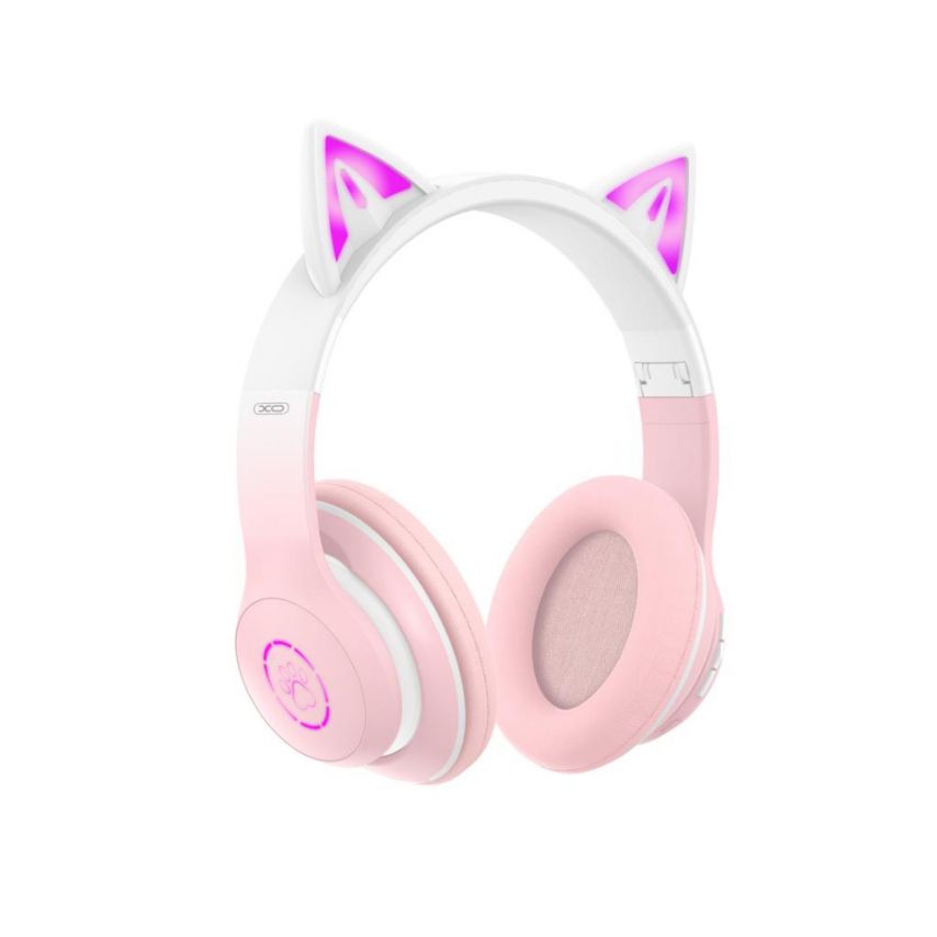 Детские наушники Bluetooth XO BE38 с ушками pink