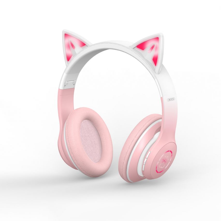 Детские наушники Bluetooth XO BE38 с ушками pink