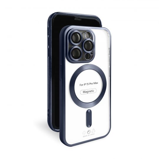 Чехол с функцией MagSafe для Apple iPhone 15 Pro Max dark blue (07) матовый