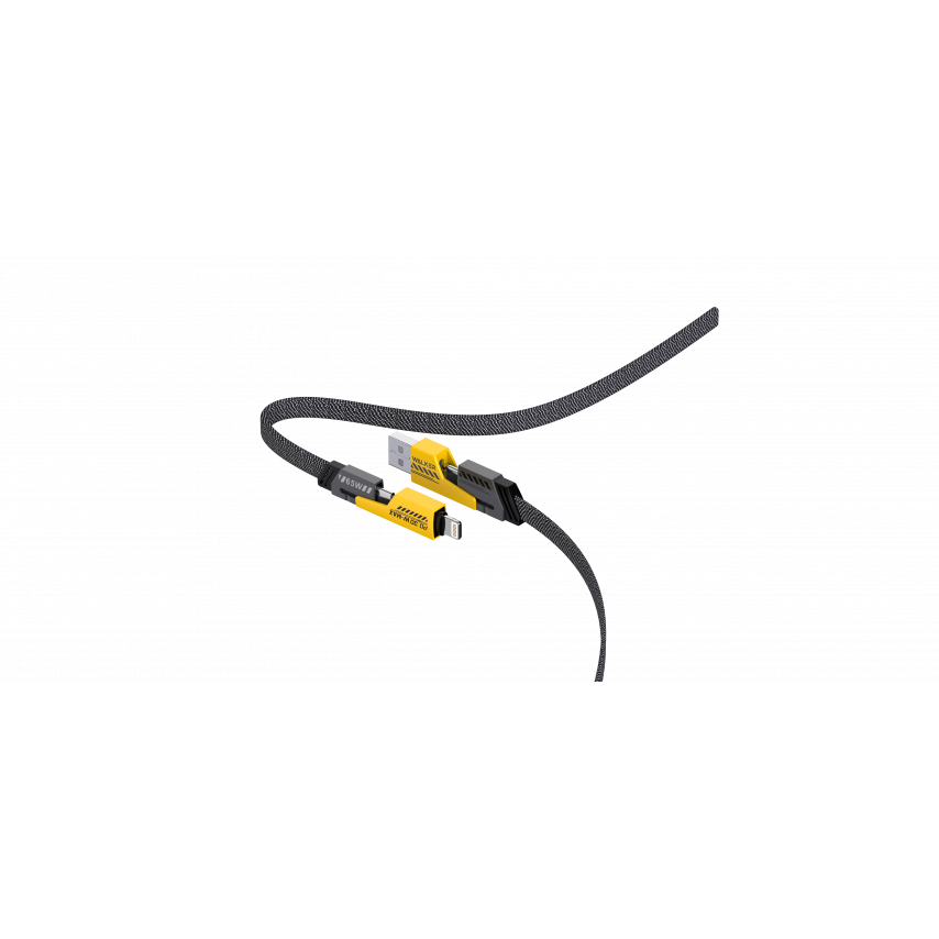 Кабель USB 4в1 WALKER C990 65W трансформер black/yellow