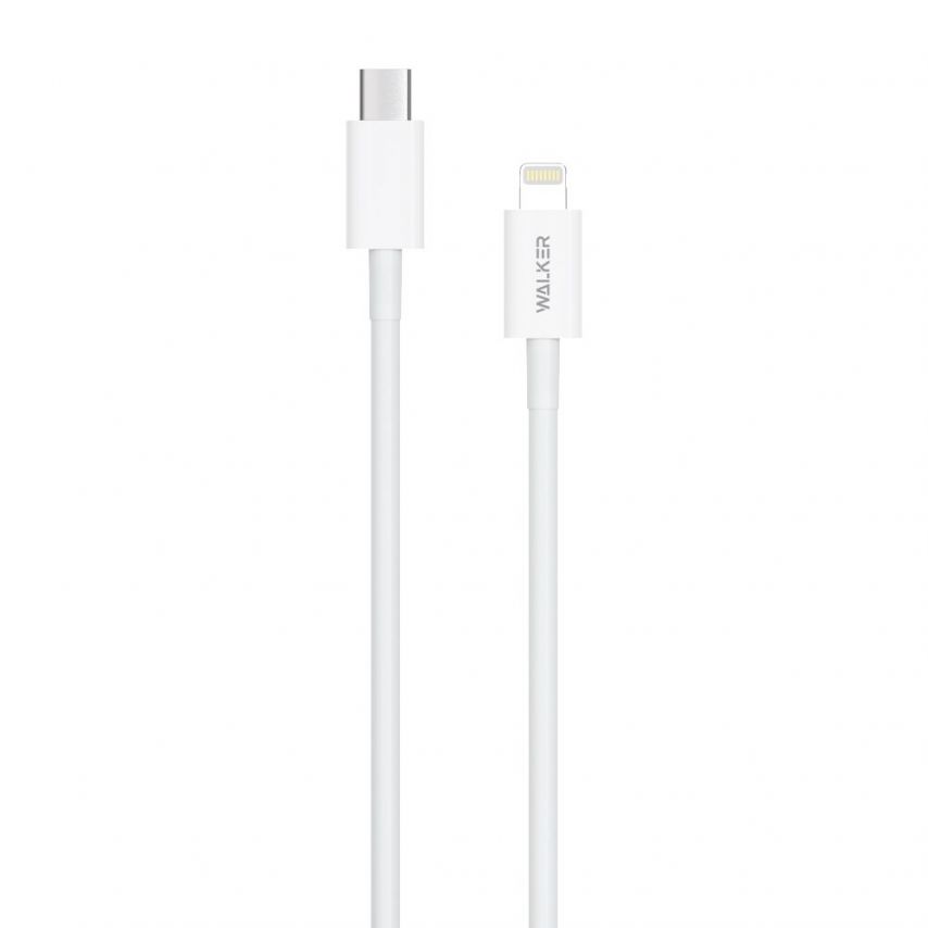 Автомобільний зарядний пристрій (адаптер) 2в1 WALKER WCR-63 PD_30W + Data Cable Type-C to Lightning 27W white