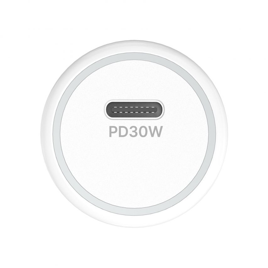 Автомобильное зарядное устройство (адаптер) 2в1 WALKER WCR-63 PD_30W + Data Cable Type-C to Lightning 27W white