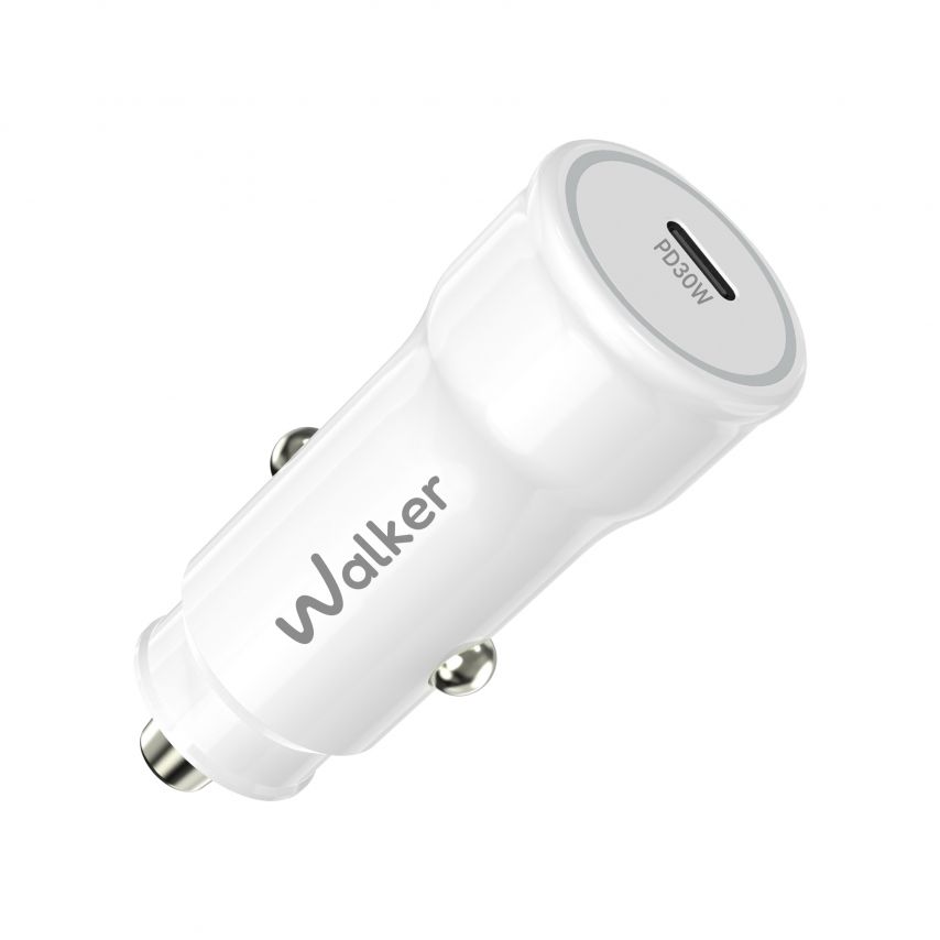 Автомобильное зарядное устройство (адаптер) 2в1 WALKER WCR-63 PD_30W + Data Cable Type-C to Type-C 60W white