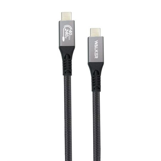 Кабель USB WALKER C995 240W Thunderbolt4 Type-C to Type-C black - купити за 632.16 грн у Києві, Україні