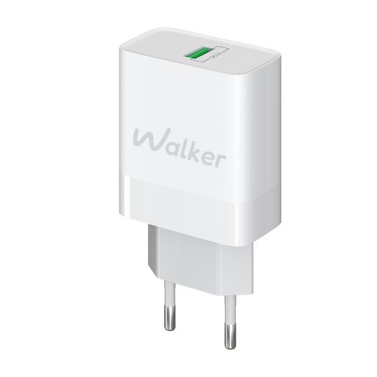 Мережевий зарядний пристрій (адаптер) WALKER WH-35 1USB / QC3.0 / 3A / 18W white - купити за 240.66 грн у Києві, Україні