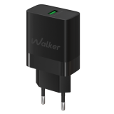Мережевий зарядний пристрій (адаптер) WALKER WH-35 1USB / QC3.0 / 3A / 18W black