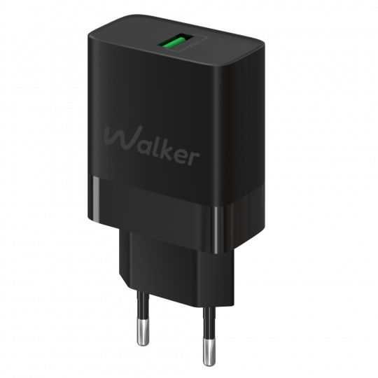 Мережевий зарядний пристрій (адаптер) WALKER WH-35 1USB / QC3.0 / 3A / 18W black - купити за 240.66 грн у Києві, Україні