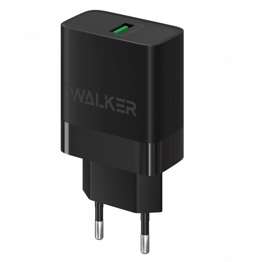 Сетевое зарядное устройство (адаптер) WALKER WH-35 1USB / QC3.0 / 3A / 18W black
