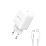Сетевое зарядное устройство (адаптер) 2в1 WALKER WH-63 PD_20W + Data Cable Type-C to Lightning white