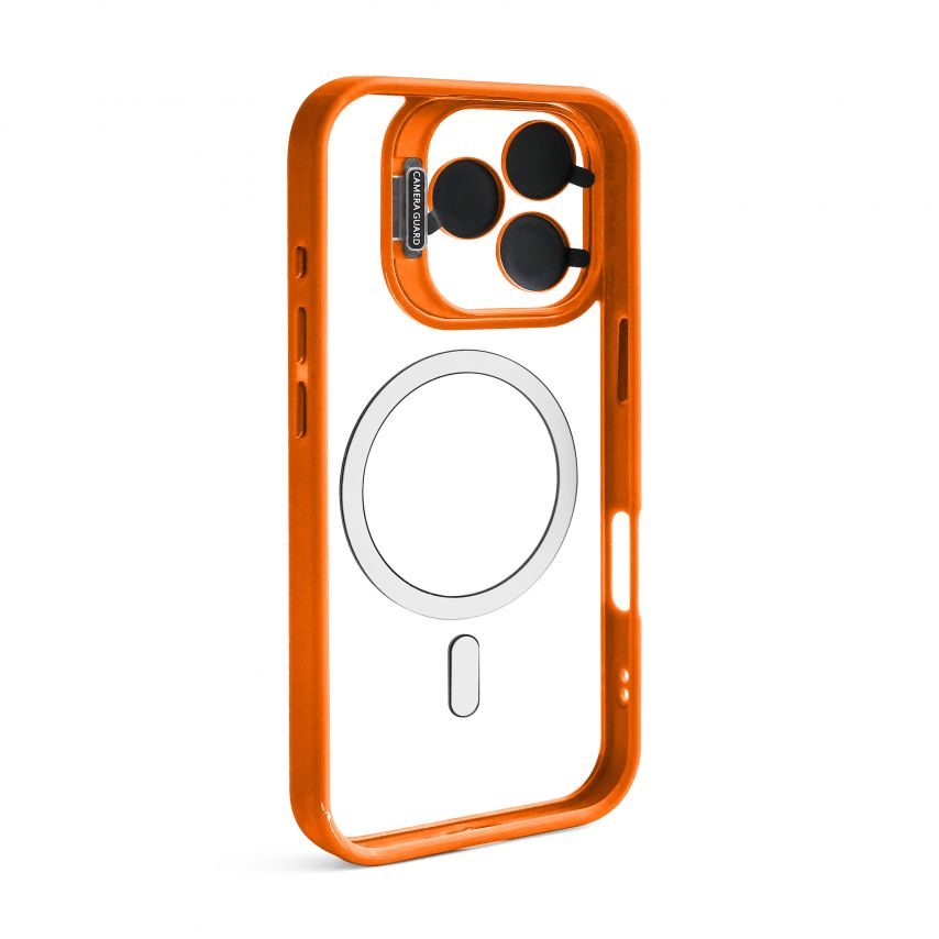 Чохол з функцією MagSafe для Apple iPhone 16 Pro з підставкою та захистом для камер orange