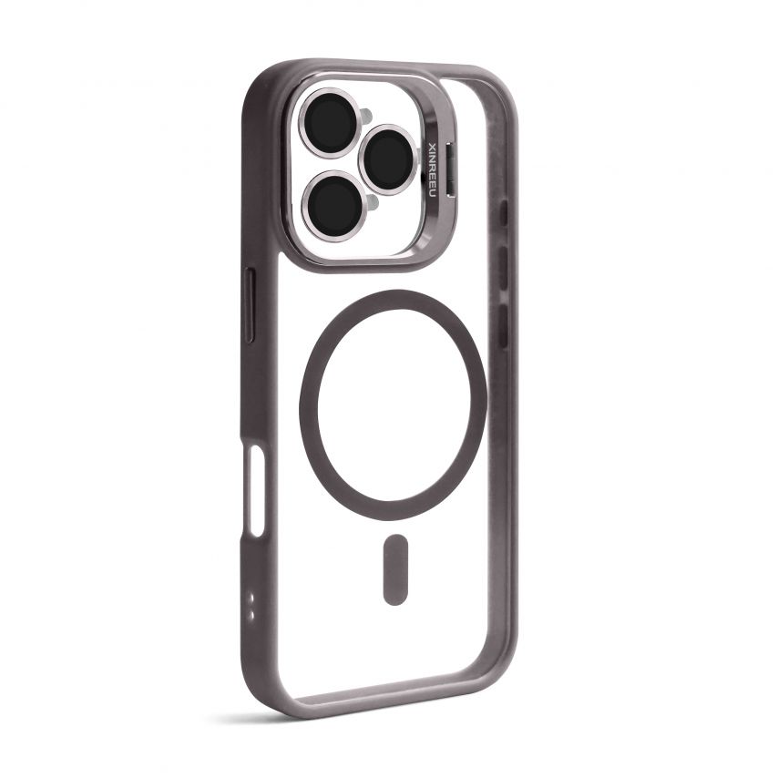 Чохол з функцією MagSafe для Apple iPhone 16 Pro з підставкою та захистом для камер light grey