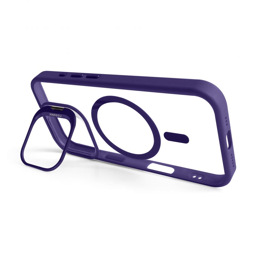 Чохол з функцією MagSafe для Apple iPhone 16 з підставкою та захистом для камер violet