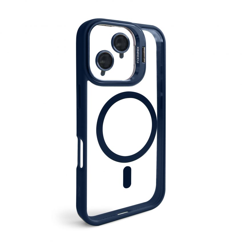 Чохол з функцією MagSafe для Apple iPhone 16 з підставкою та захистом для камер dark blue