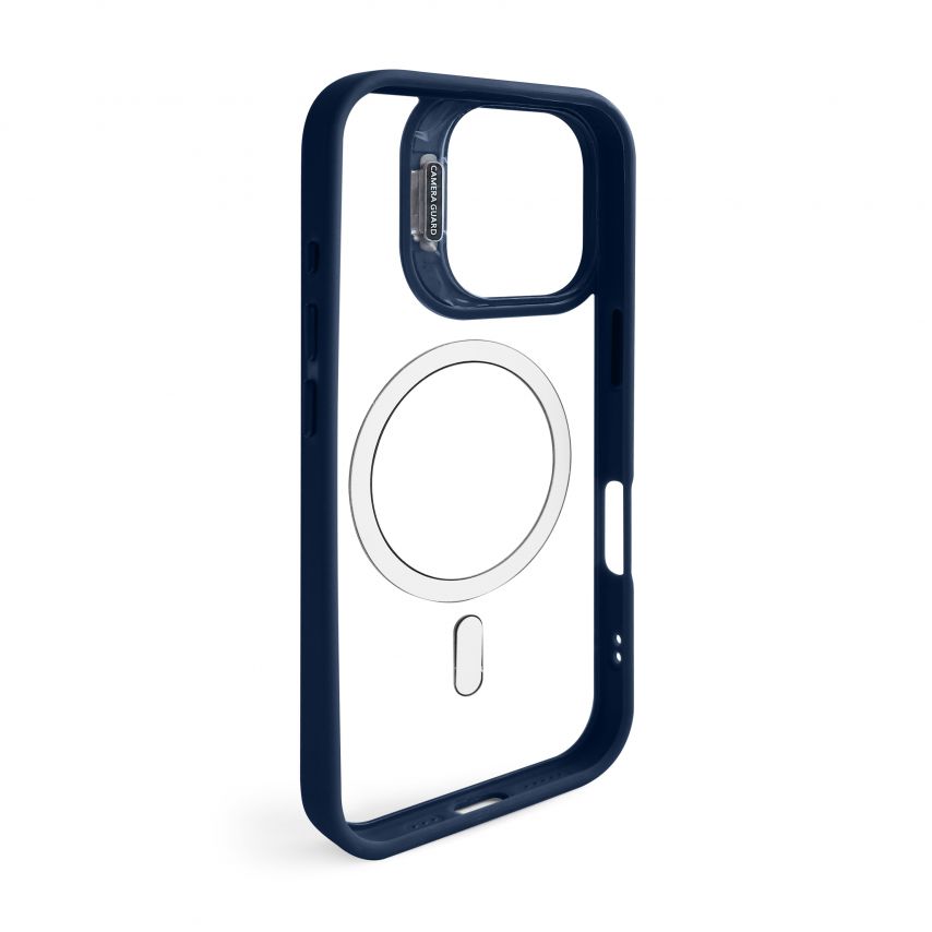 Чохол з функцією MagSafe для Apple iPhone 16 з підставкою та захистом для камер dark blue
