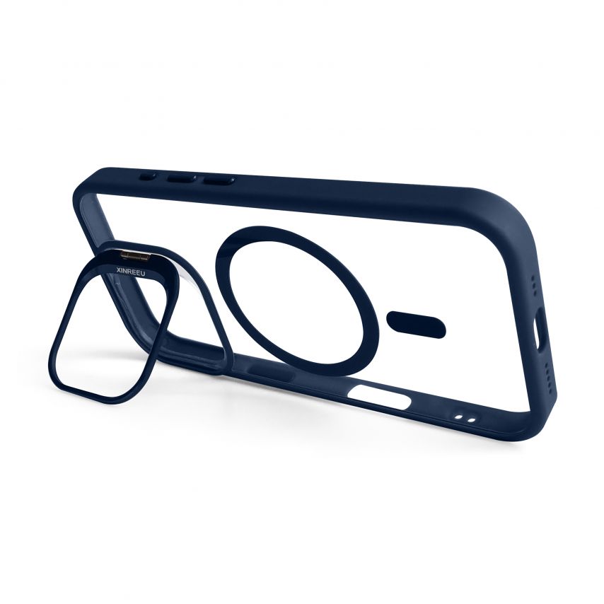 Чохол з функцією MagSafe для Apple iPhone 16 з підставкою та захистом для камер dark blue