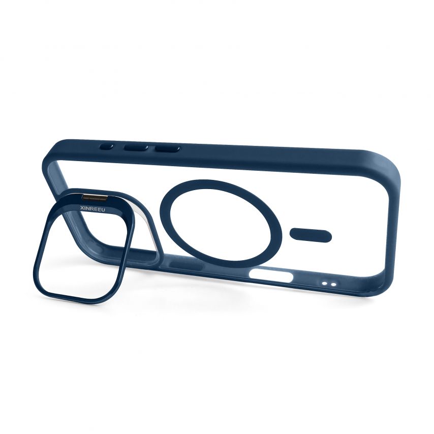 Чехол с функцией MagSafe для Apple iPhone 16 Pro Max с подставкой и защитой для камер dark blue