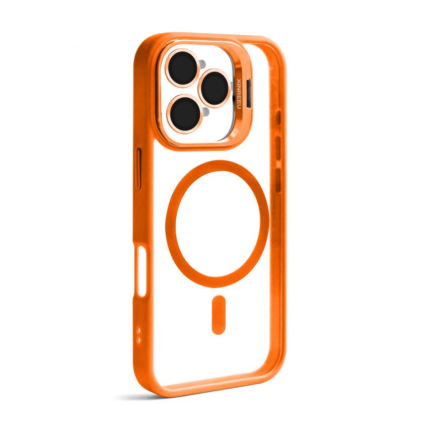 Чохол з функцією MagSafe для Apple iPhone 16 Pro Max з підставкою та захистом для камер orange