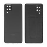 Задня кришка для Samsung Galaxy A12 4G/A125, A12s/A127, M12/M125 зі склом камери black High Quality