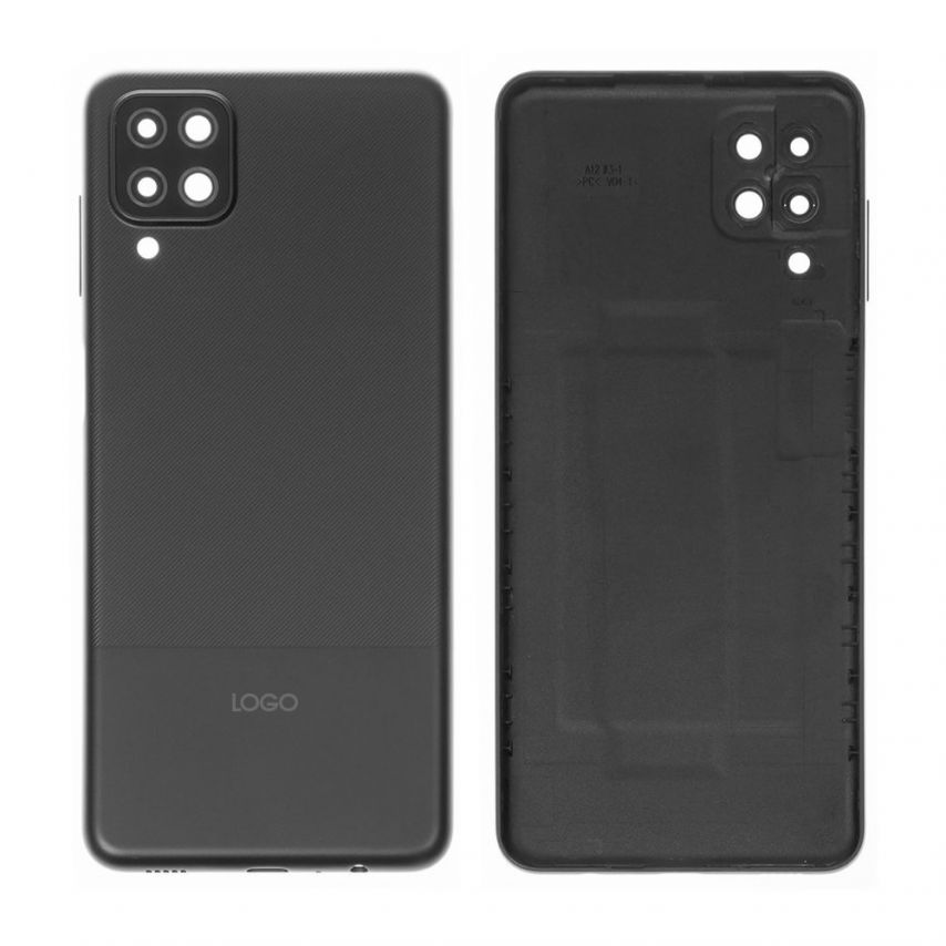 Задня кришка для Samsung Galaxy A12 4G/A125, A12s/A127, M12/M125 зі склом камери black High Quality
