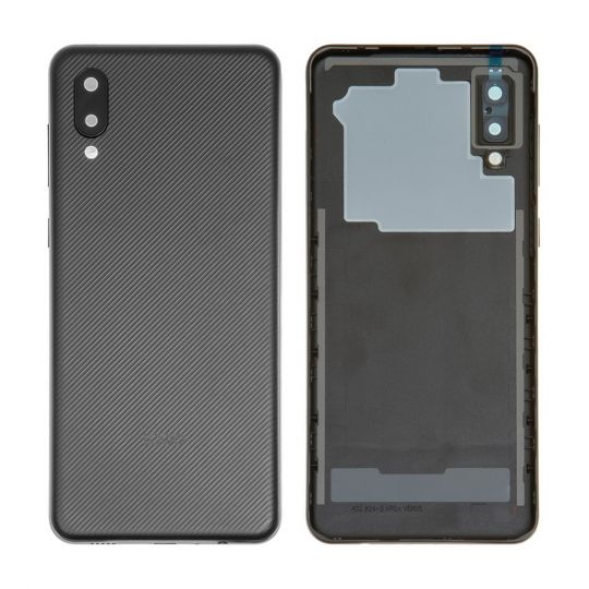 Задняя крышка для Samsung Galaxy A02/A022 (2021) со стеклом камеры black High Quality