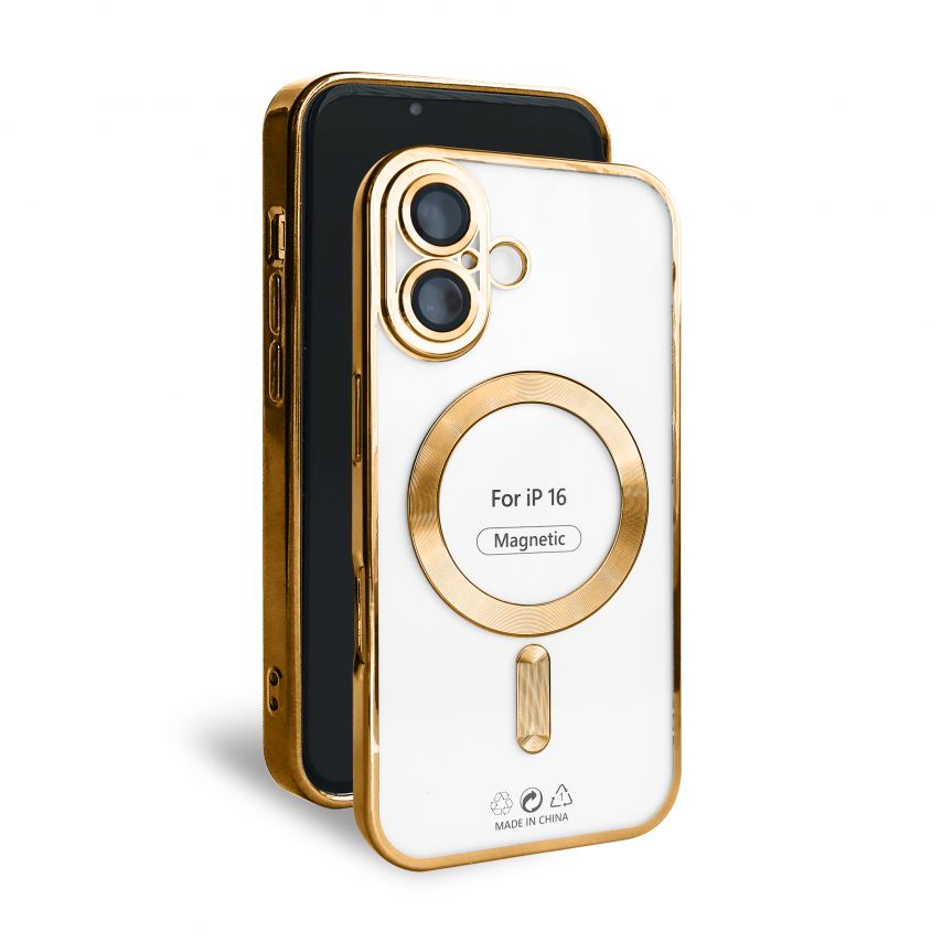 Чехол с функцией MagSafe для Apple iPhone 16 gold (03)