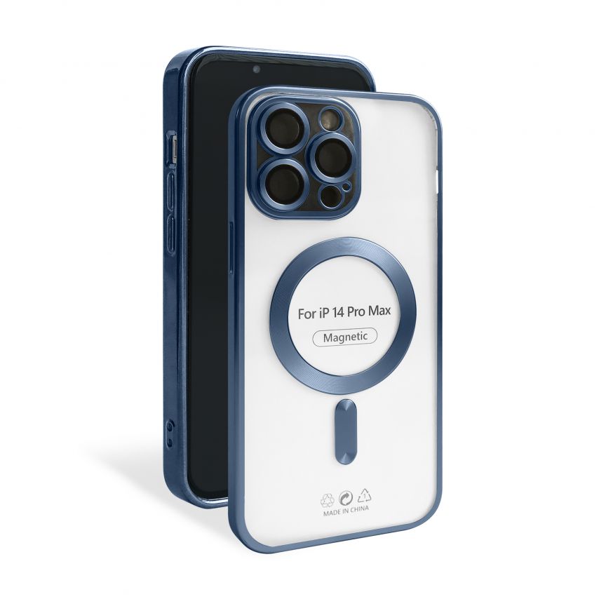 Чехол с функцией MagSafe для Apple iPhone 14 Pro Max dark blue (07) матовый