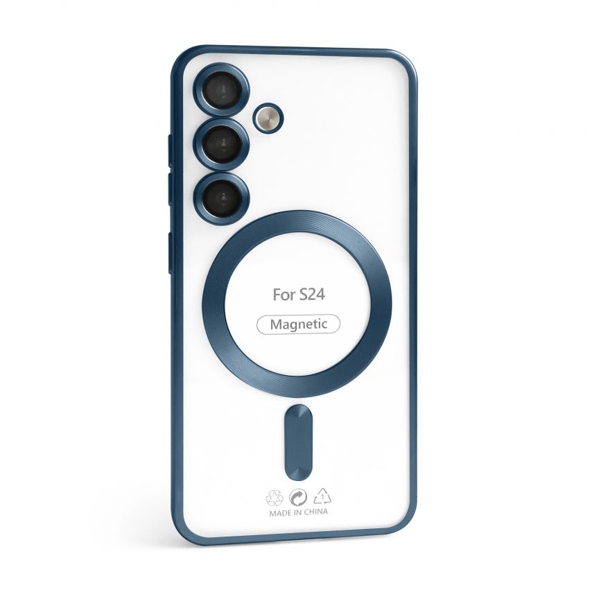 Чехол с функцией MagSafe для Samsung Galaxy S24/S921 (2024), S25/S931 (2025) dark blue (07) матовый
