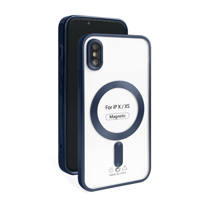 Чохол із функцією MagSafe для Apple iPhone X, Xs dark blue (07) матовий
