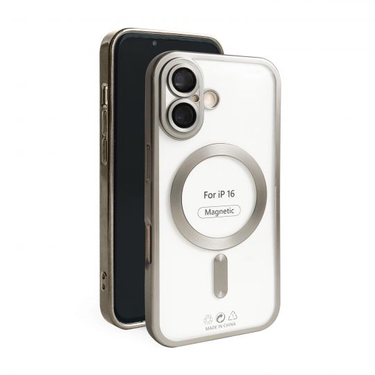 Чехол с функцией MagSafe для Apple iPhone 16 grey (12) матовый