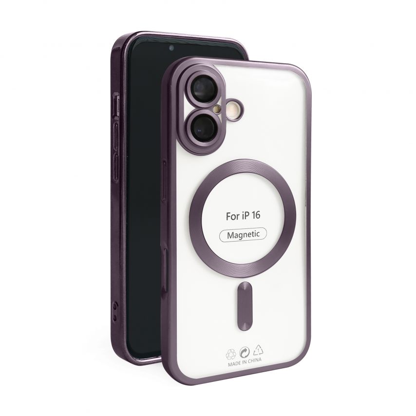 Чехол с функцией MagSafe для Apple iPhone 16 violet (02) матовый