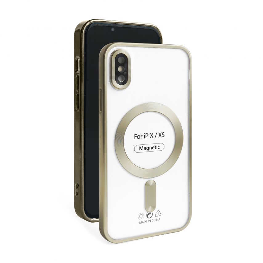 Чехол с функцией MagSafe для Apple iPhone X, Xs gold (03) матовый