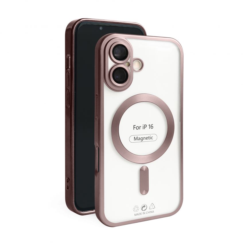 Чехол с функцией MagSafe для Apple iPhone 16 pink (06) матовый