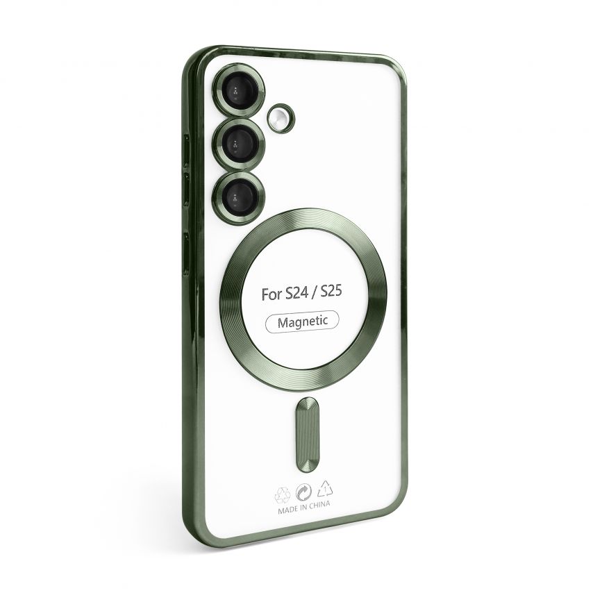 Чохол з функцією MagSafe для Samsung Galaxy S24/S921 (2024), S25/S931 (2025) olive (08)