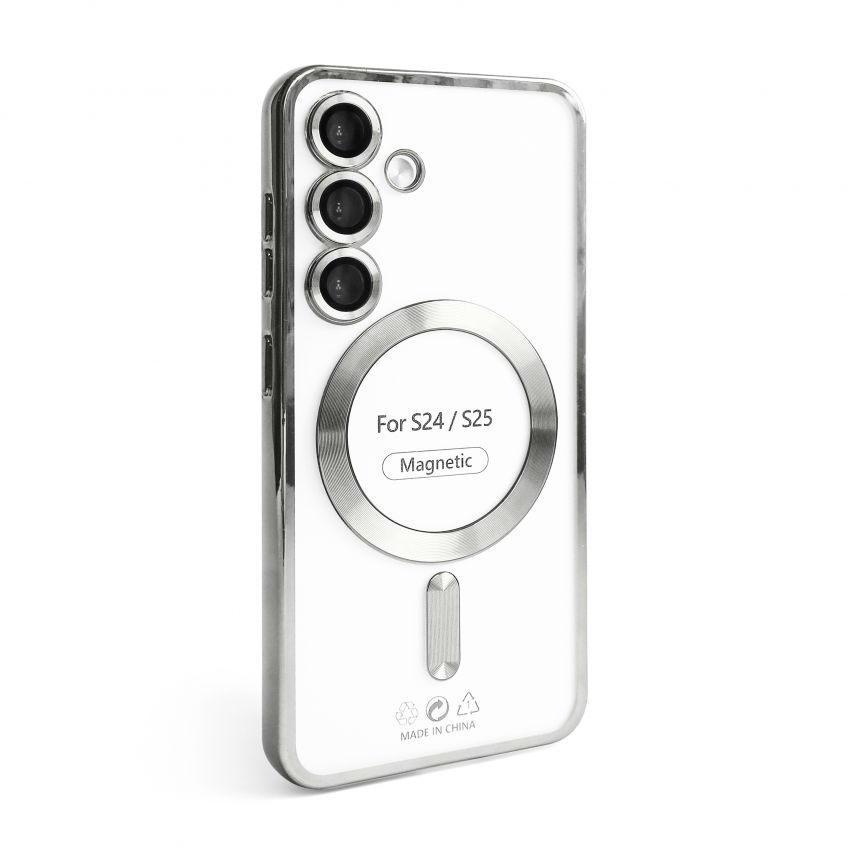 Чохол з функцією MagSafe для Samsung Galaxy S24/S921 (2024), S25/S931 (2025) silver (10)