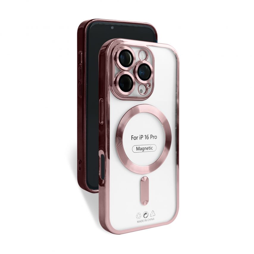 Чехол с функцией MagSafe для Apple iPhone 16 Pro rose gold (06)