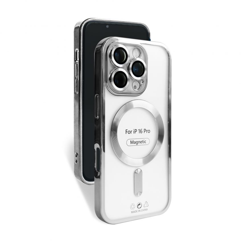 Чехол с функцией MagSafe для Apple iPhone 16 Pro silver (10)