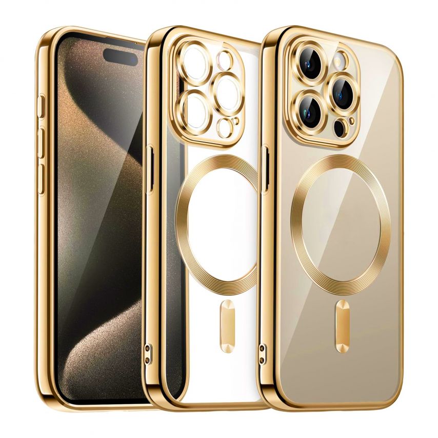 Чехол с функцией MagSafe для Apple iPhone 16 Pro Max gold (03)