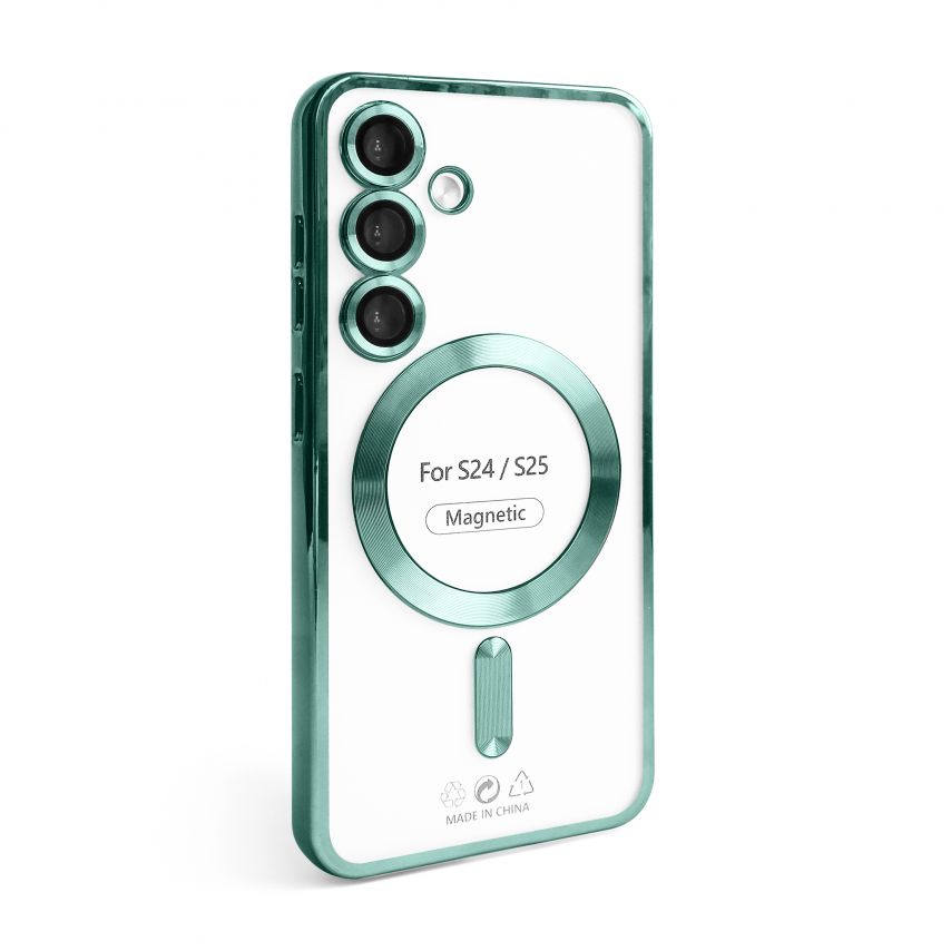 Чохол з функцією MagSafe для Samsung Galaxy S24/S921 (2024), S25/S931 (2025) green (05)