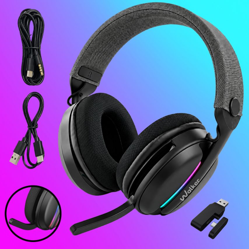 Ігрові навушники Bluetooth WALKER WBT-83 black