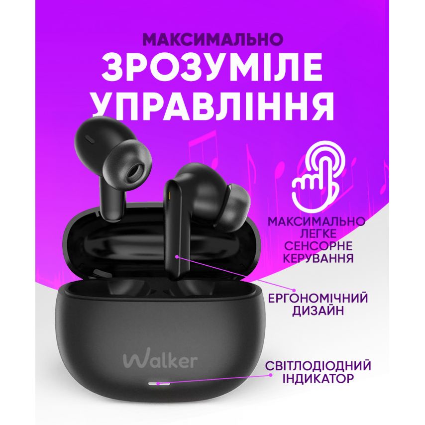 Навушники Bluetooth WALKER WTS-67 ANC+ENC white