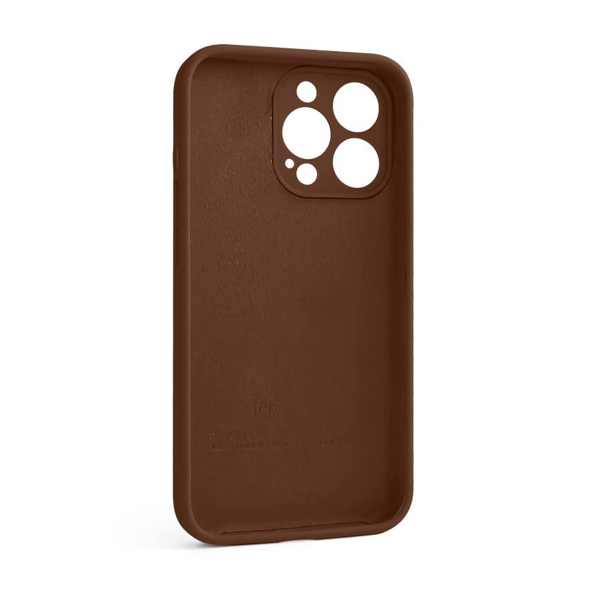 Чехол Full Silicone Case для Apple iPhone 13 Pro dark brown (75) закрытая камера