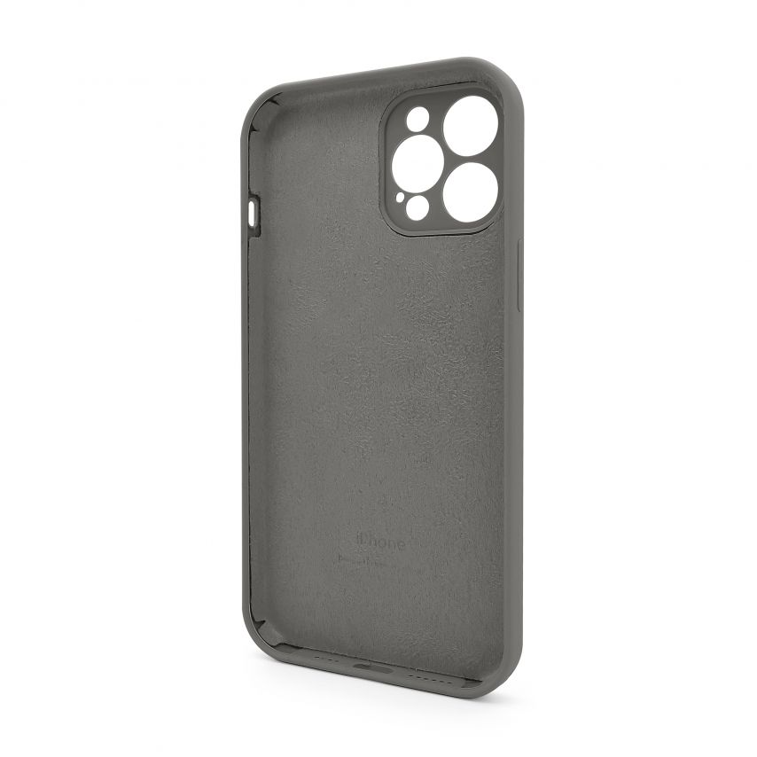 Чехол Full Silicone Case для Apple iPhone 12 Pro Max titanium grey (74) закрытая камера