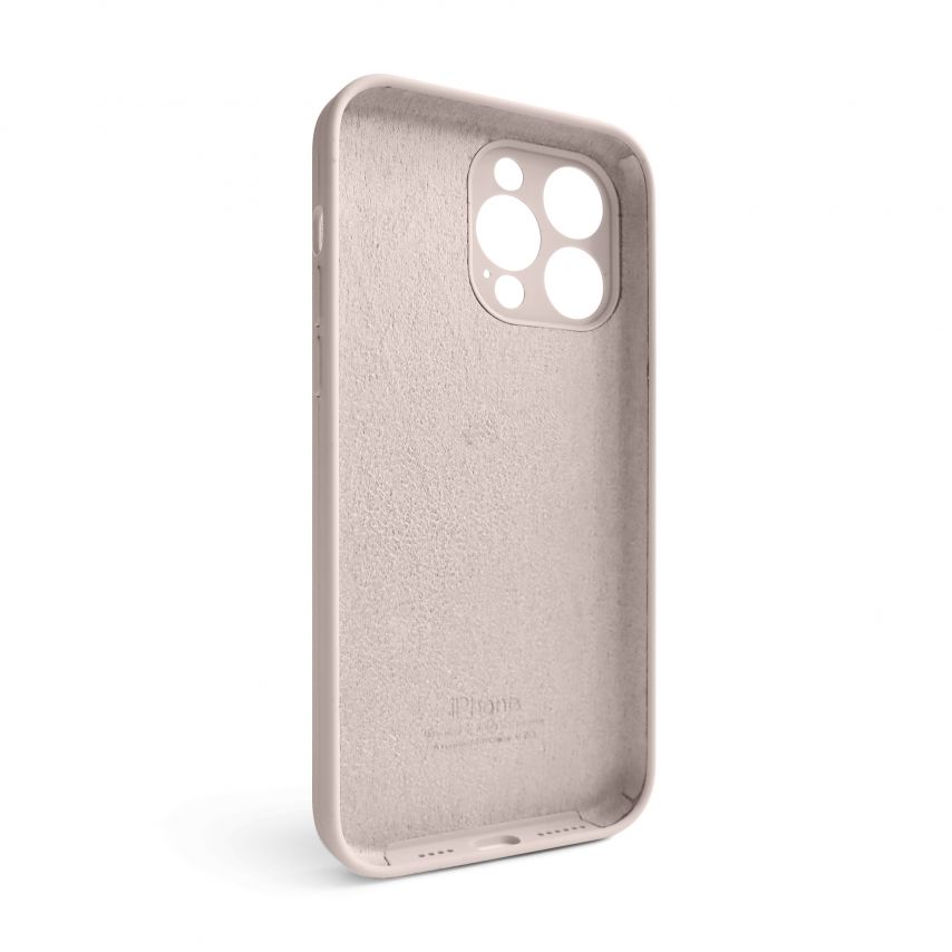 Чехол Full Silicone Case для Apple iPhone 15 Pro Max grey pink (73) закрытая камера